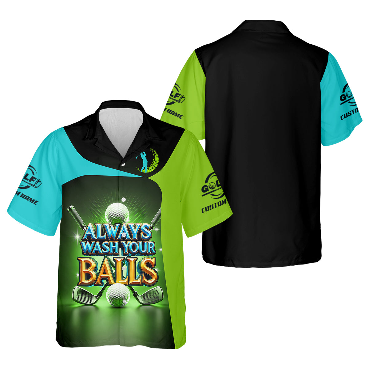 Always Wash Your Balls Custom Golf Polo Shirt, Funny Golf Shirt, Mens Golf Gift