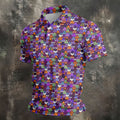Cute Halloween Icon Pattern Golf Polo Shirt, Mens Golf Shirts, Hawaiian Golf Shirt