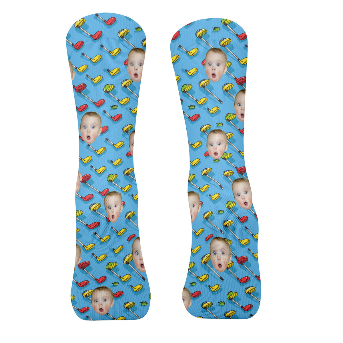 Socks With Faces, Fun Socks For Men, Christmas Golf Gift, Golf Gift For Dad