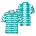 Ovarian Cancer Teal Argyle Men's Golf Polo Shirt, Ovarian Cancer Awareness Shirt, Golf Gift For Men