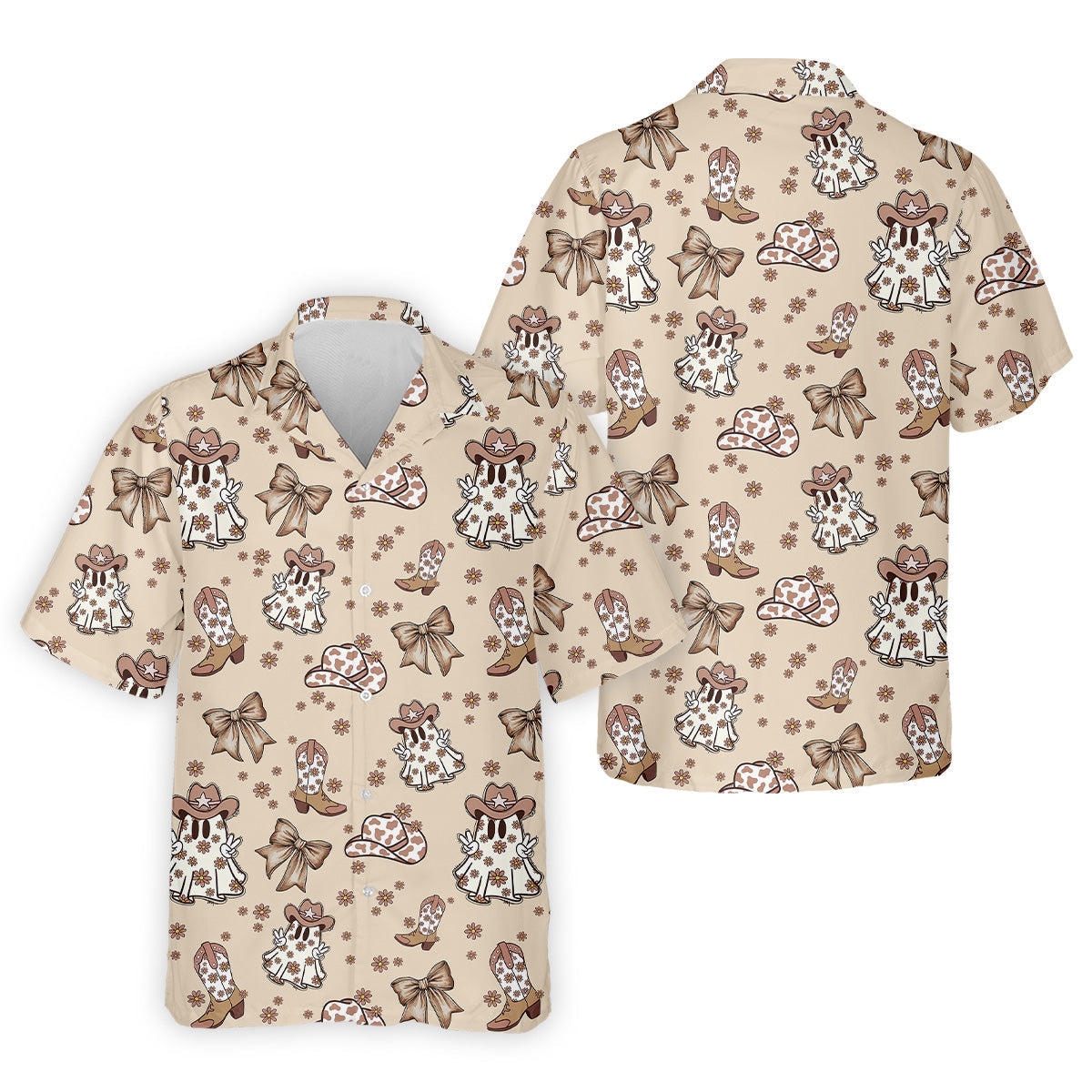 Coquette Halloween Cowboy Ghost Fun Golf Shirts For Men, Polo Shirts For Men, Golfing Apparel