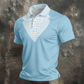Light Blue Tuxedo Men's Funny Golf Shirts, Father's Day Golf Shirt, Golf Gift For Dad