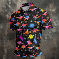 Dinosaur Lover Colorful Golf Shirt, Men’s Golf Shirt, Golf Polo Shirts For Men