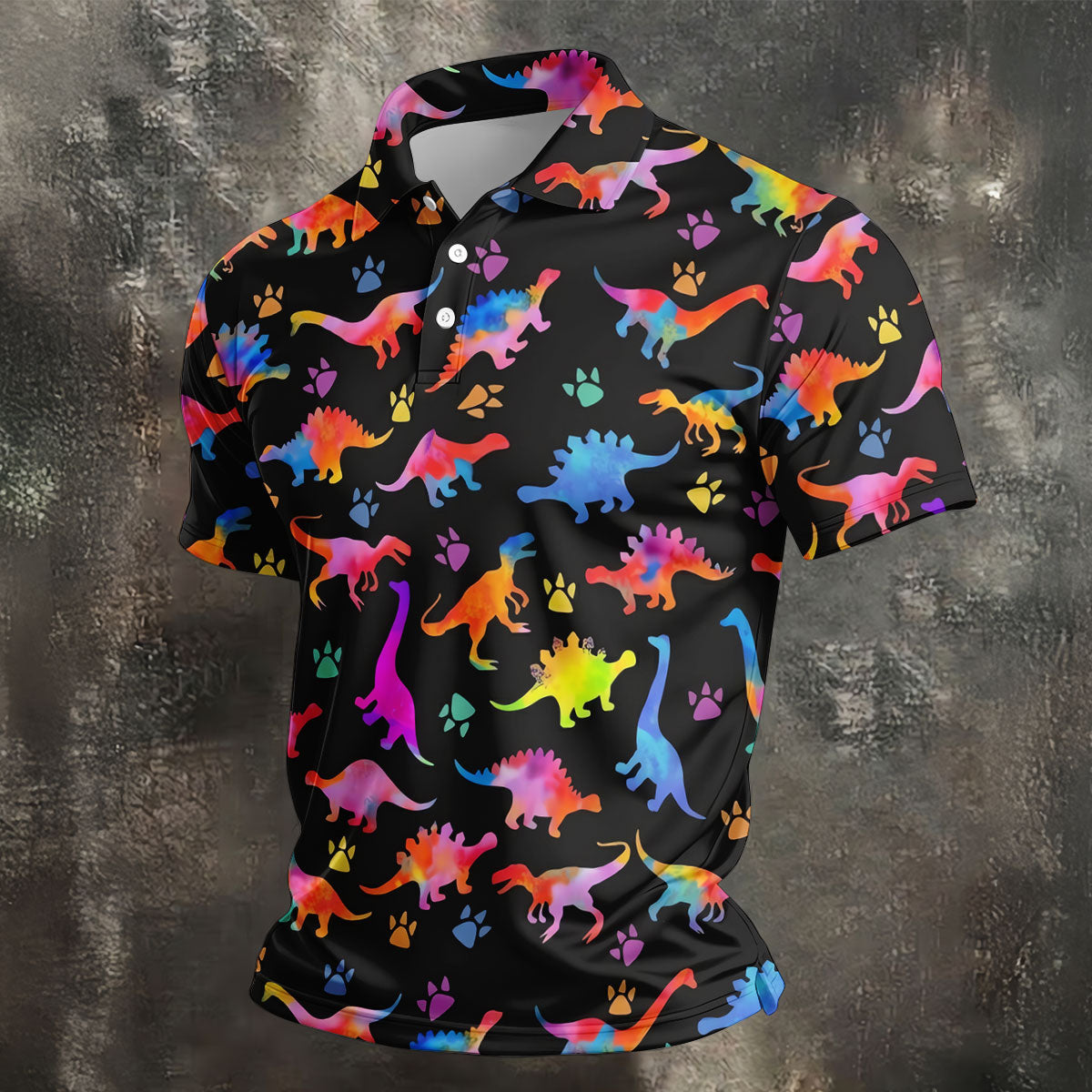 Dinosaur Lover Colorful Golf Shirt, Men’s Golf Shirt, Golf Polo Shirts For Men