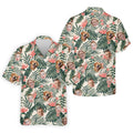 Tropical Floral Pattern Custom Hawaiian Shirts With Face, Men Polo Shirt, Long Sleeve Golf Shirts