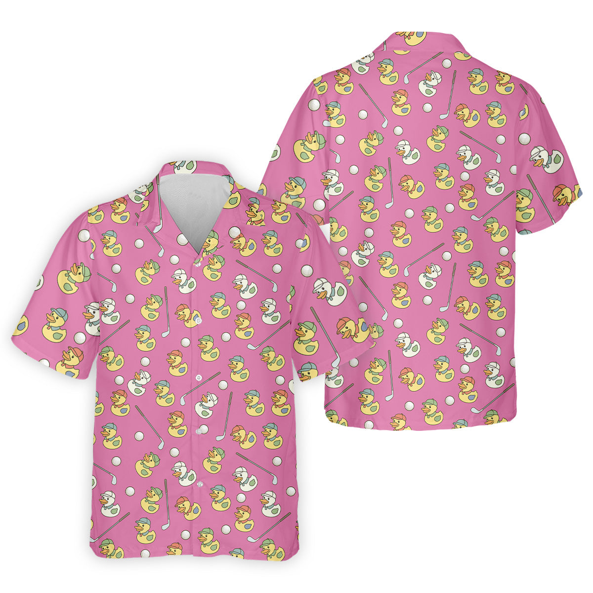 Rubber Duck Golf Polo Shirt, Fun Men's Golf Polos, Hawaiian Golf Shirts, Golfing Apparel