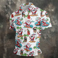 Surfing Santa Tropical Christmas Golf Shirt, Christmas Golf Shirt, Golf Apparel For Men
