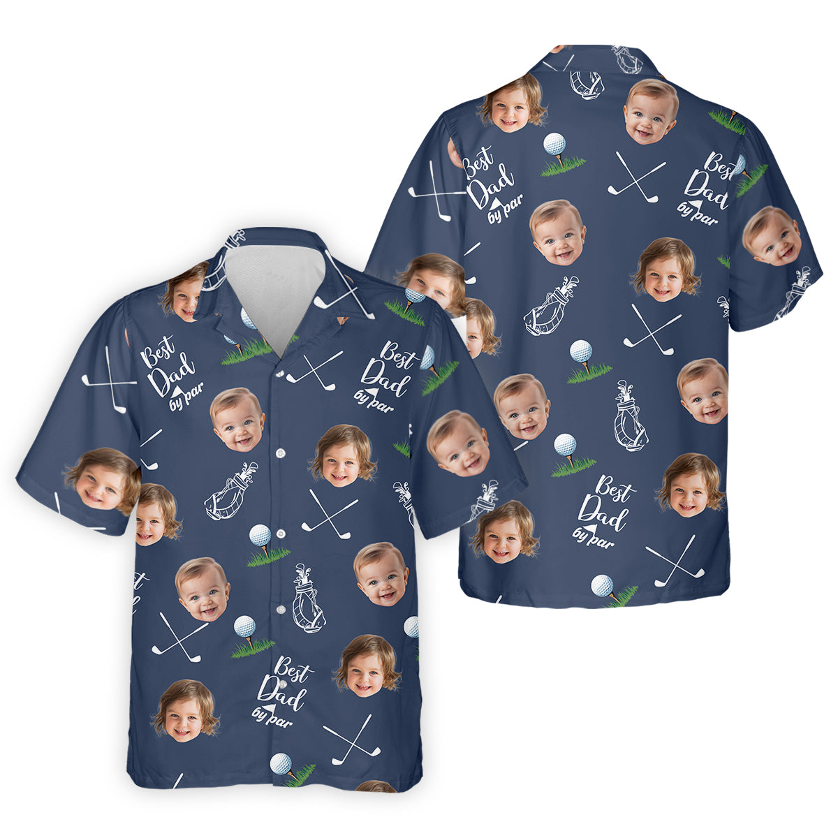 Best Dad By Par Custom Photo Golf Shirt, Fun Golf Shirt, Best Golf Gift For Dad
