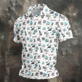 White Desert Golf Pattern Golf Polo Shirt, Golf Polo Shirts For Men, Hawaiian Golf Shirt