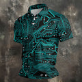 Circuit Board Pattern Hawaiian Golf Shirt, Men's Golf Shirt, Polo Shirts For Men