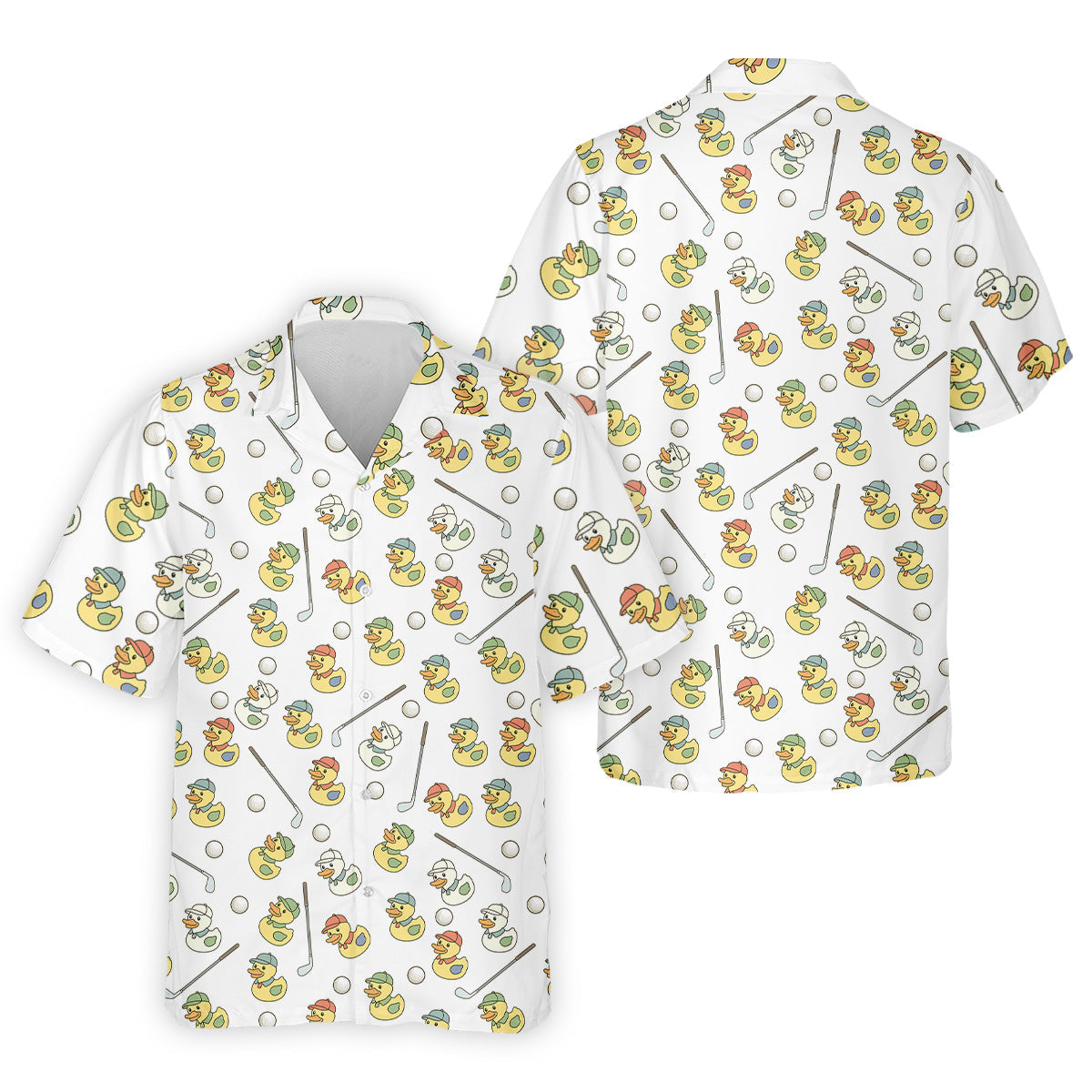 Rubber Duck Mens Funny Golf Shirts, Fun Men's Golf Polos, Hawaiian Golf Shirts, Golfing Apparel