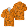 Skeleton Orange Golf Shirt, Halloween Golf Shirt, Fun Golf Polos, Men's Long Seeve Golf Shirts, Golf Gifts For Men