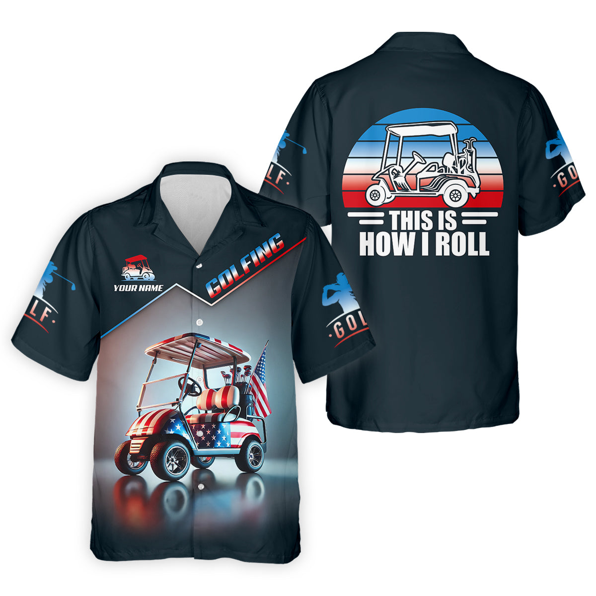 This Is How I Roll Custom Men's Golf Polo Shirt, Funny Golf Shirt, Dad Golf Gift