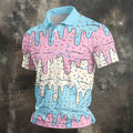 Ice Cream Drip Hawaiian Golf Shirt, Summer Sweets Men's Golf Shirt, Polo Shirts For Men