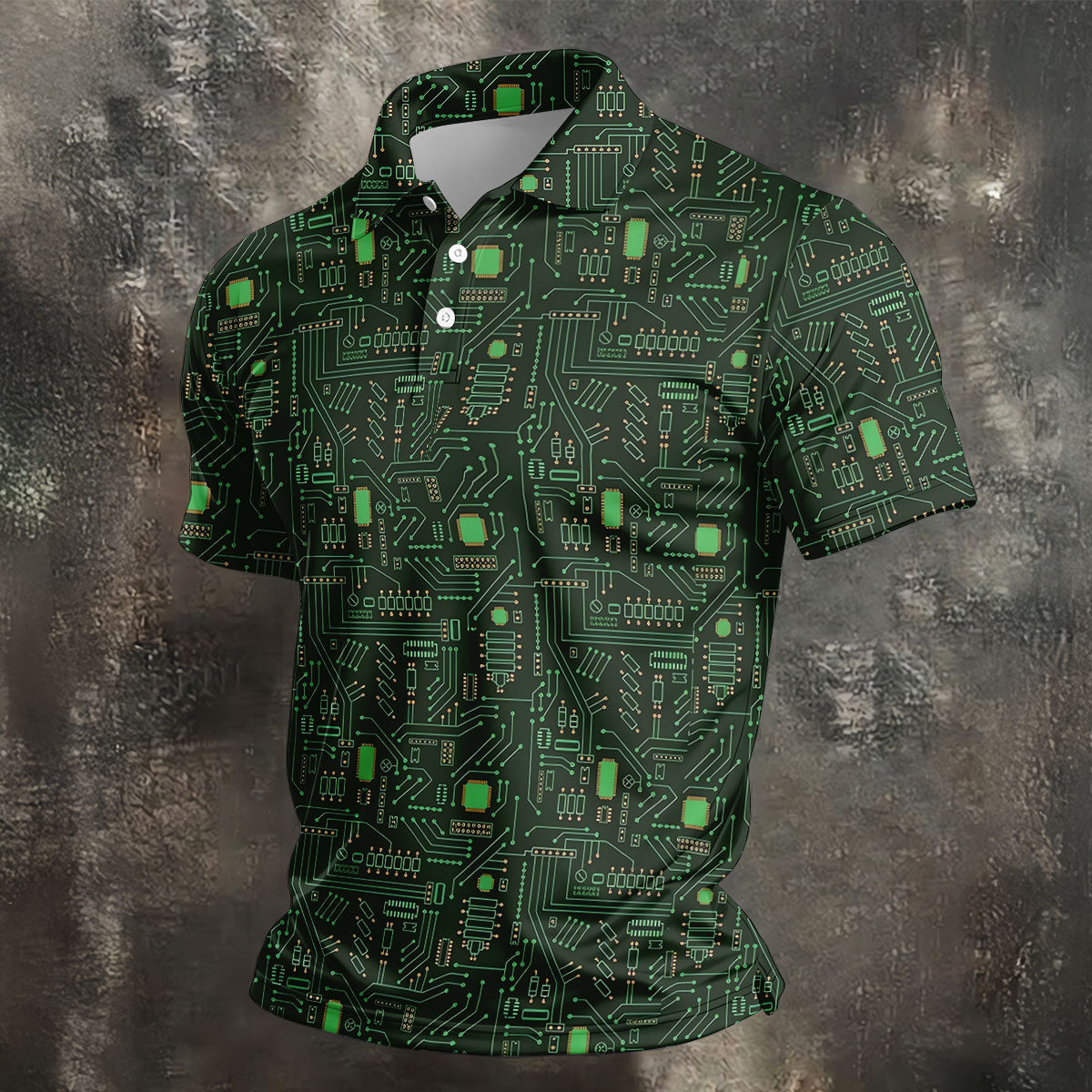 Computer Circuit Board Hawaiian Golf Shirt, Coder Gift Men's Golf Shirt, Polo Shirts For Men
