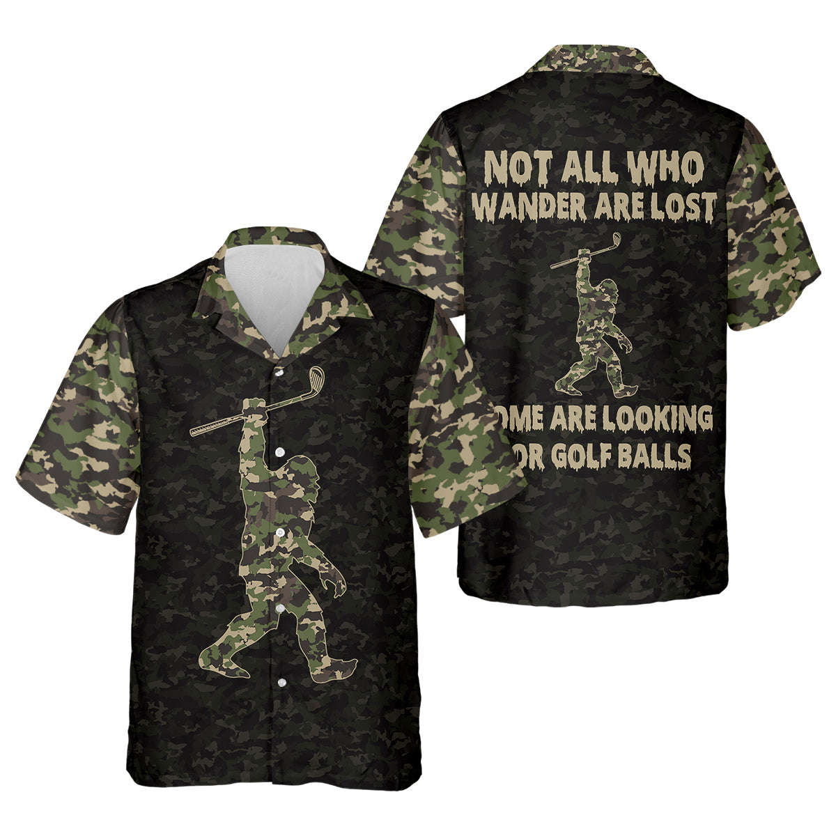 Funny Bigfoot Men's Golf Polo Shirt, Mens Golf Shirt, Funny Golf Shirt, Gift For Golfers