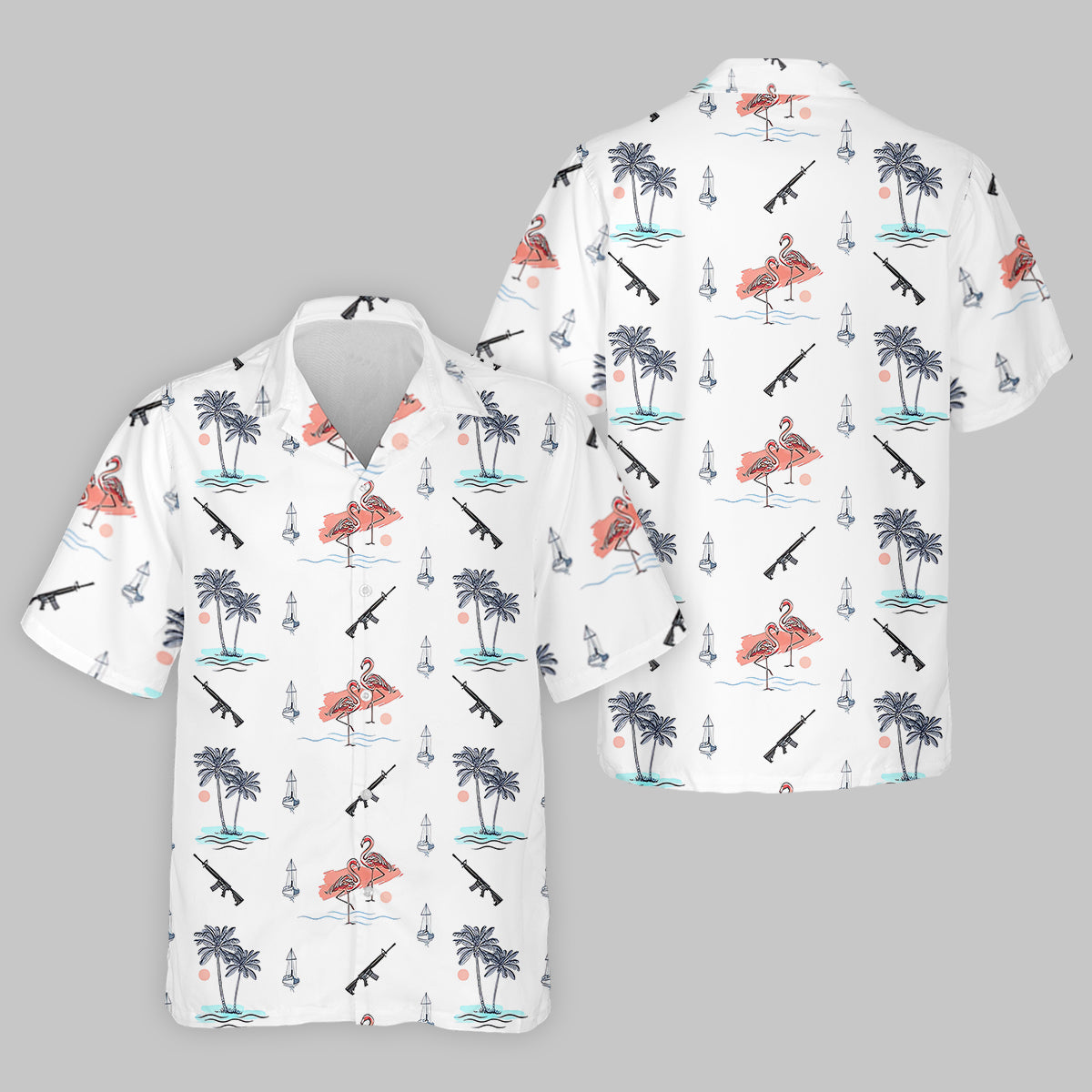 Flamingo Golf Polo Shirt, Mens Golf Gift, Funny Golf Shirt, Tropical Shirt