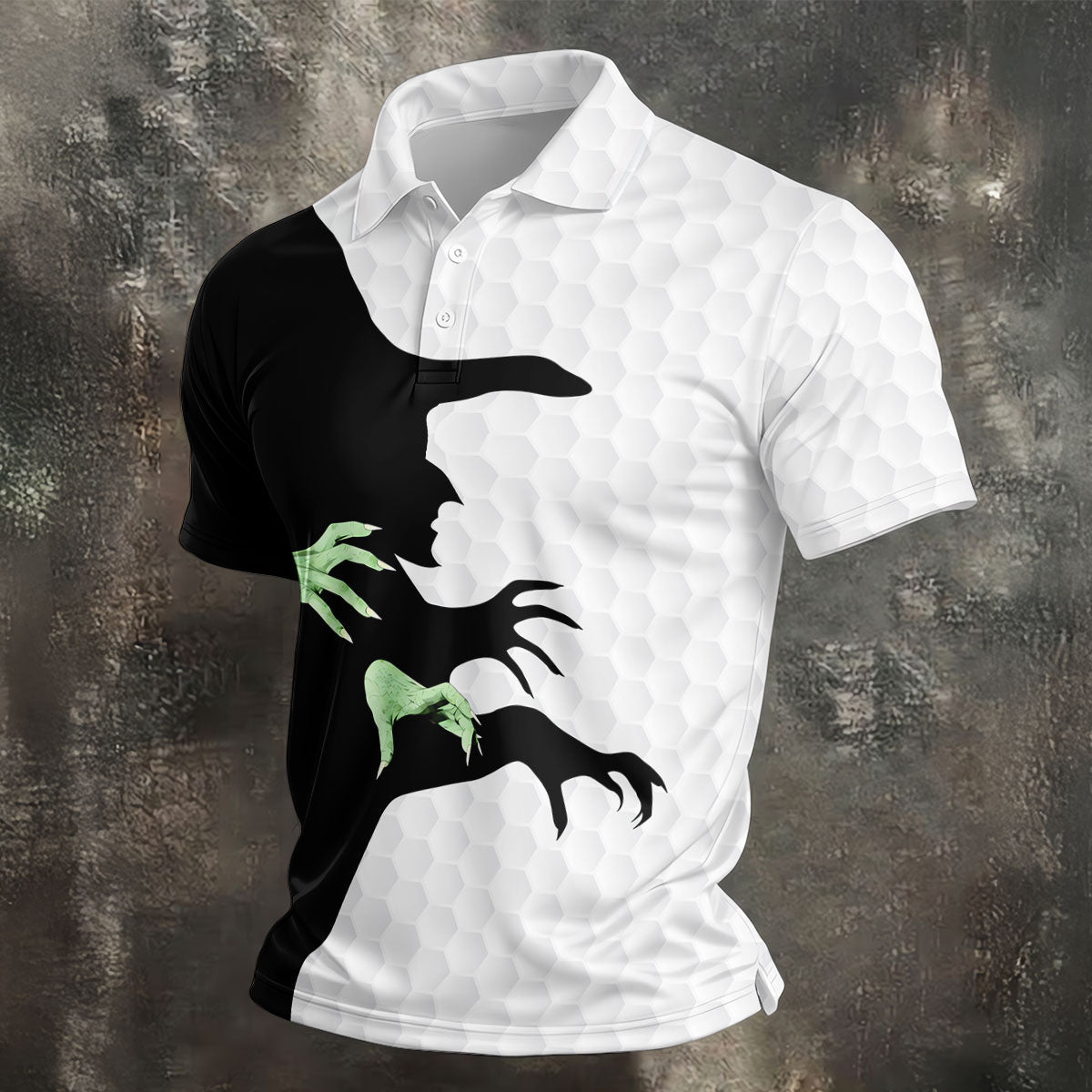 Halloween Wicked Witch Shadow Golf Shirt, Men's Golf Shirt, Hawaiian Golf Shirt