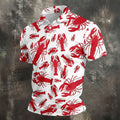 Lobster Pattern Vintage Hawaiian Golf Shirt, Men's Golf Shirt, Polo Shirts For Men