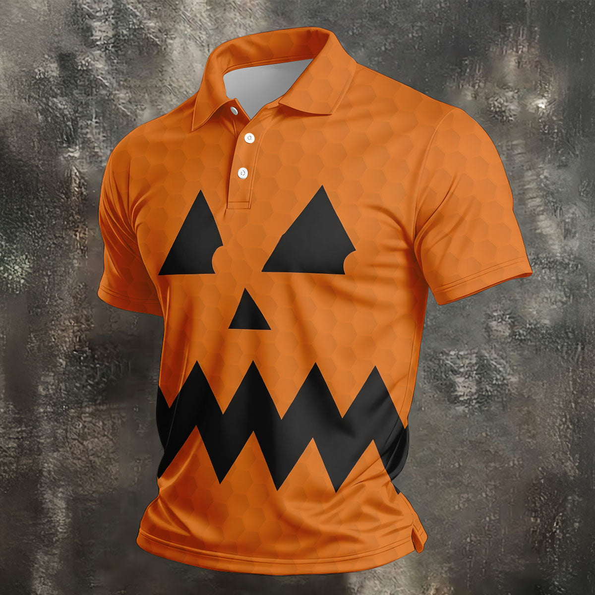 Halloween Jack O Lantern Golf Shirt, Men's Golf Shirt, Hawaiian Golf Shirt