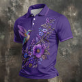 Purple Hummingbird Cancer Awareness Polo Shirt, Golf Shirts For Men, Mens Golf Apparel