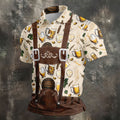 Oktoberfest Lederhosen Beer Pattern Golf Polo Shirt, Hawaiian Golf Shirt, Mens Golf Polo