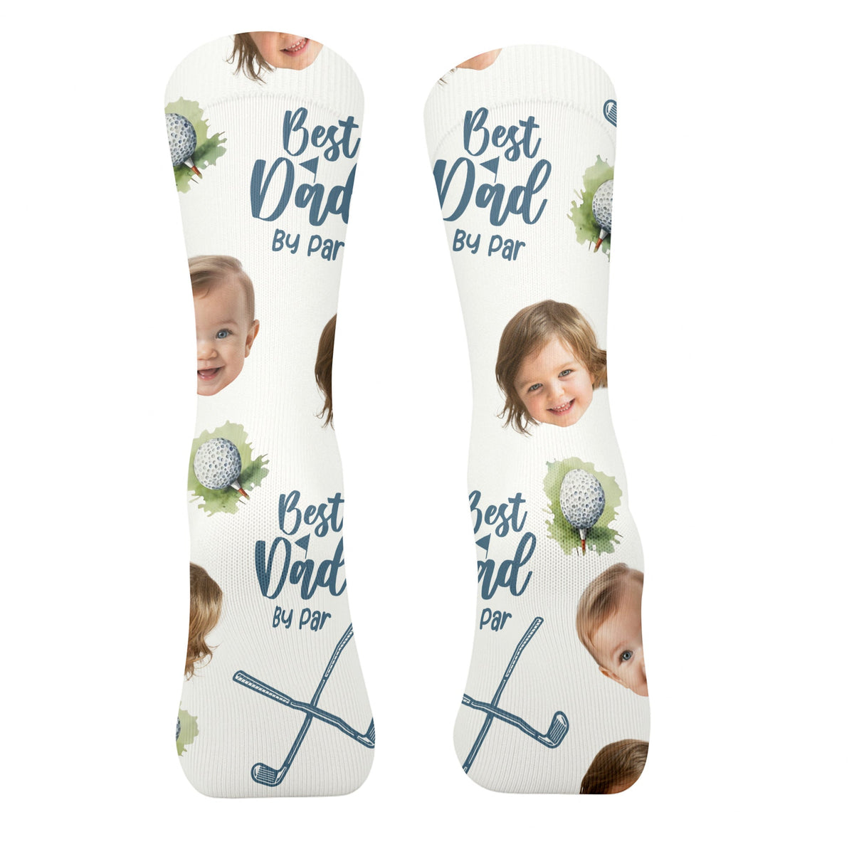 Best Dad By Par Custom Face Kids Photo, Funny Golf Socks, Fun Socks For Men, Christmas Golf Gift