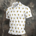 Cartoon Beer Mug Golfer Pattern Golf Polo Shirt, Polo Shirts For Men, Printed Golf Shirts