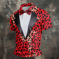 Red Leopard Funny Costume Hawaiian Golf Shirt, Polo Shirts For Men, Golf Shirts For Men