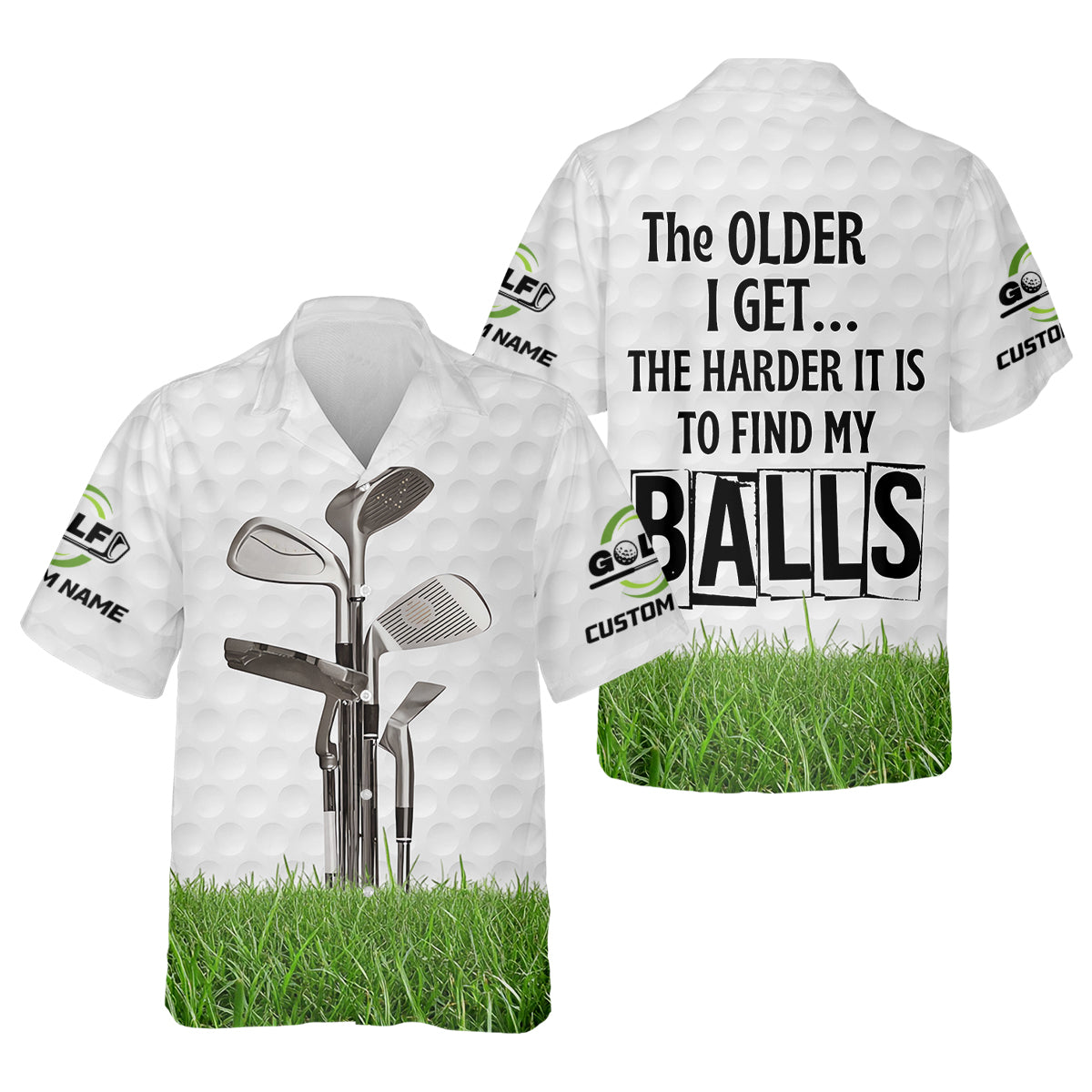 The Older I Get The Harder It Is To Find My Balls Custom Men's Golf Polo Shirt, Funny Golf Shirt, Dad Golf Gift