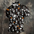 Halloween Pumpkin Skeleton Pattern Golf Polo Shirt, Hawaiian Golf Shirt, Mens Golf Apparel