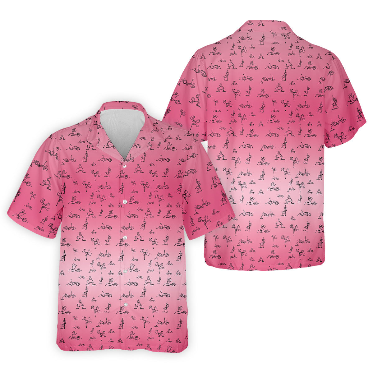Funny Stickman Men's Pink Golf Polo, Unique Gift For Golfer, Golf Accessories For Men