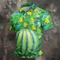 Funny Watermelon Belly Illusion Golf Polo Shirt, Mens Golf Polo, Hawaiian Golf Shirt