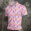 Funny Adult Novelty Pink Pattern Golf Shirt, Mens Polo Shirts, Golf Apparel For Men