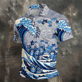 Japanese Wave Cat Hawaiian Golf Shirt, Golf Shirts For Men, Mens Golf Apparel
