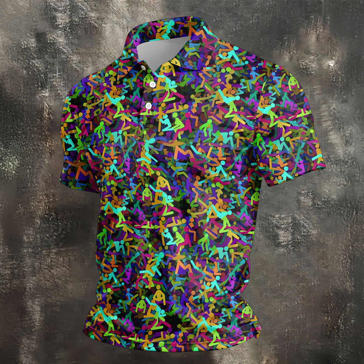 Colorful Abstract Golf Pattern Polo Shirt, Mens Golf Shirts, Hawaiian Golf Shirt