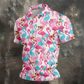 Funny Pink Flamingo Pattern Polo Golf Shirt, Mens Golf Polo, Golf Shirts For Men