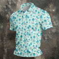 Funny Tropical Couple Beach Pattern Men's Golf Shirt, Hawaiian Golf Shirt, Golf Apparel For Men