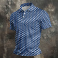 Blue Funny Middle Finger Golf Pattern Polo Shirt, Golf Polo Shirts For Men, Mens Golf Apparel