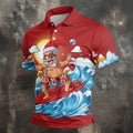 Men's Funny Santa Surfing Men's Golf Polo, Christmas Golf Shirt, Golf Apparel For Men