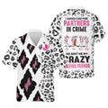 I Asked God For Partners In Crime He Sent Me My Crazy Golfing Friends Leopard Print Golf Shirt, Fun Womens Golf Shirts