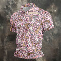 Funny Adult Doodle Pink Pattern Polo Shirt, Mens Golf Polo, Golf Shirts For Men