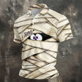 Cute Mummy Peeking Eyes BOO Halloween Golf Polo Shirt, Mens Golf Polo, Hawaiian Golf Shirt
