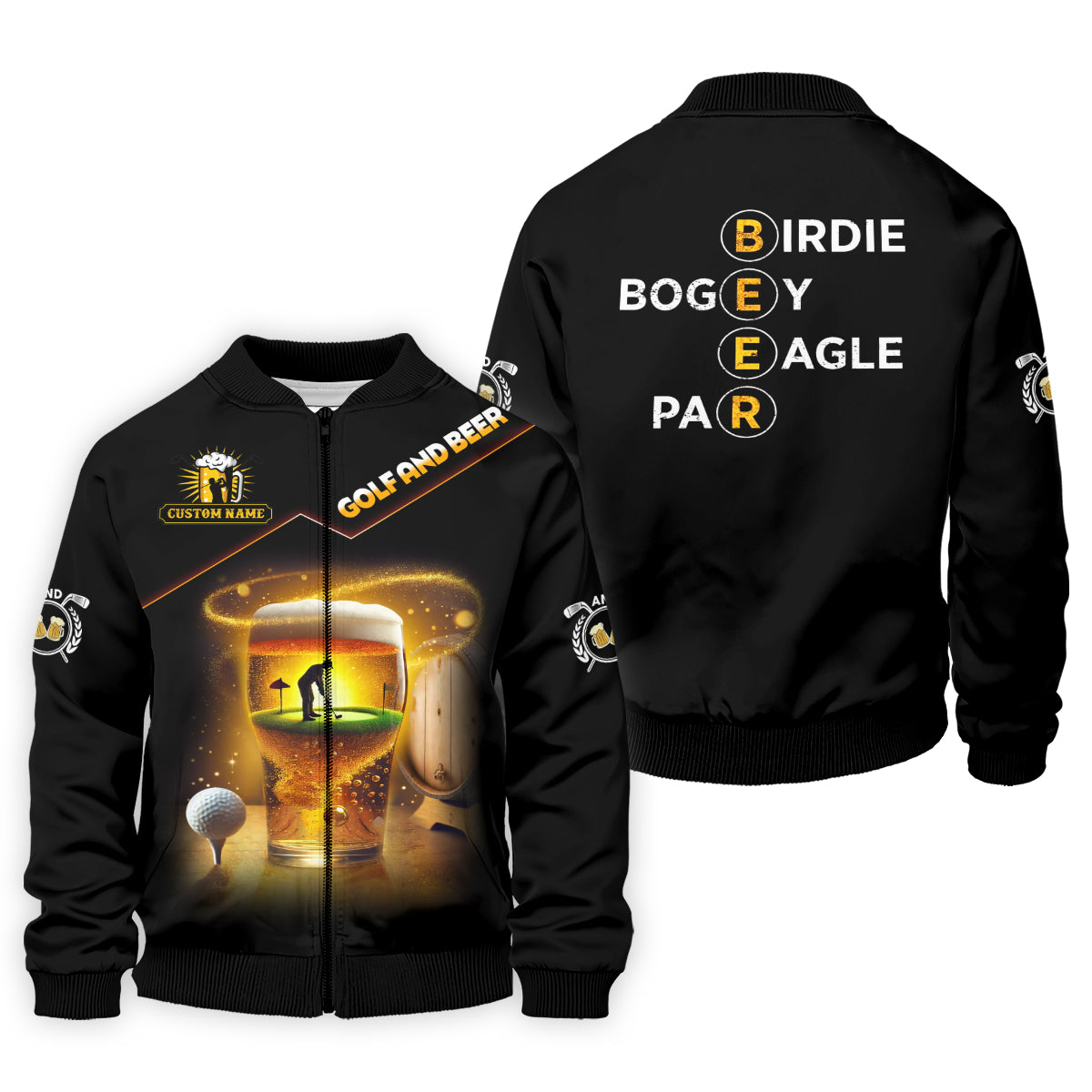 Golf And Beer Custom Golf Polo Shirt, Funny Golf Shirt, Gift For Golfers