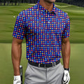 Funny Peach Emoji Pattern Golf Polo Shirt, Men's Golf Polo Shirt, Novelty Golf Shirts For Men