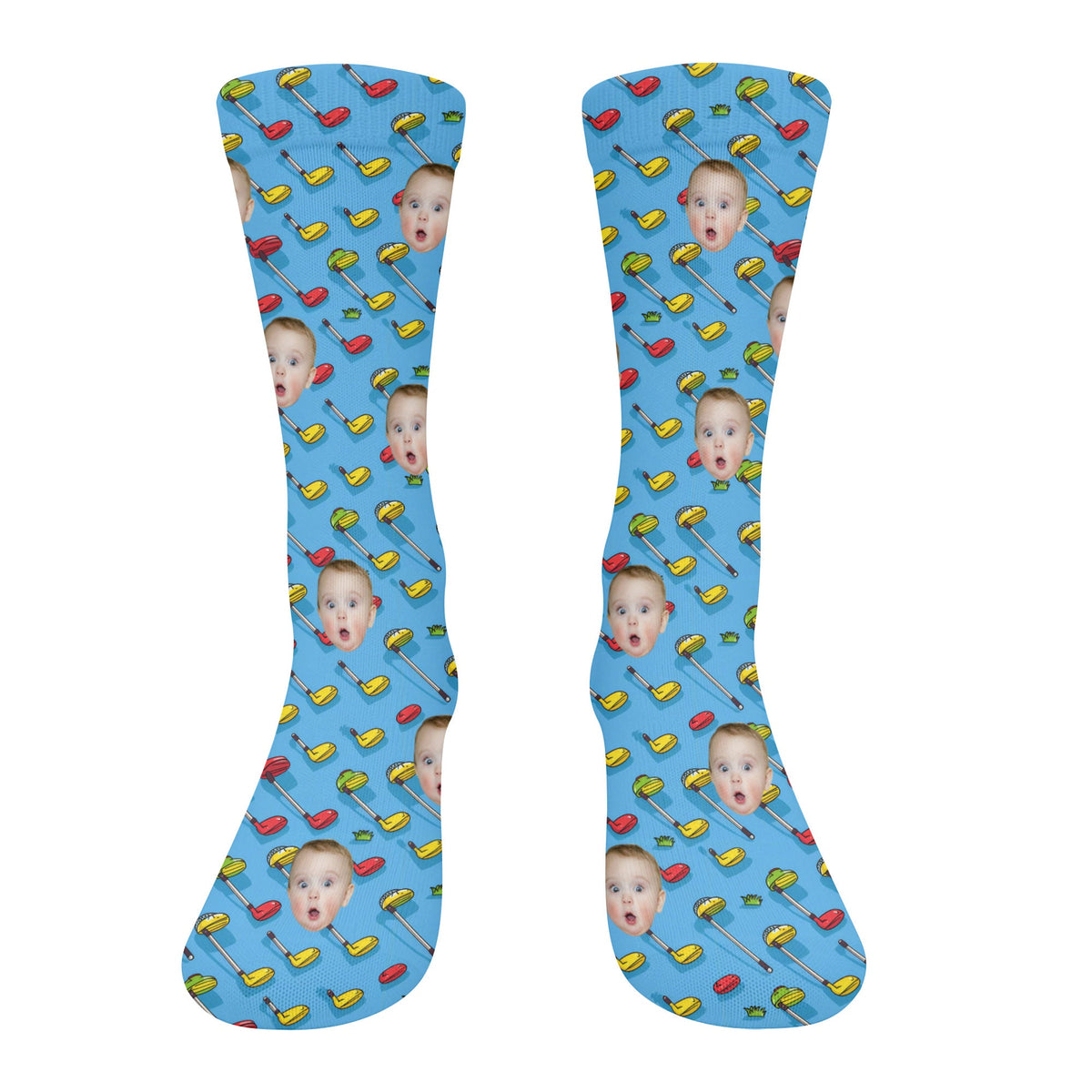 Socks With Faces, Fun Socks For Men, Christmas Golf Gift, Golf Gift For Dad