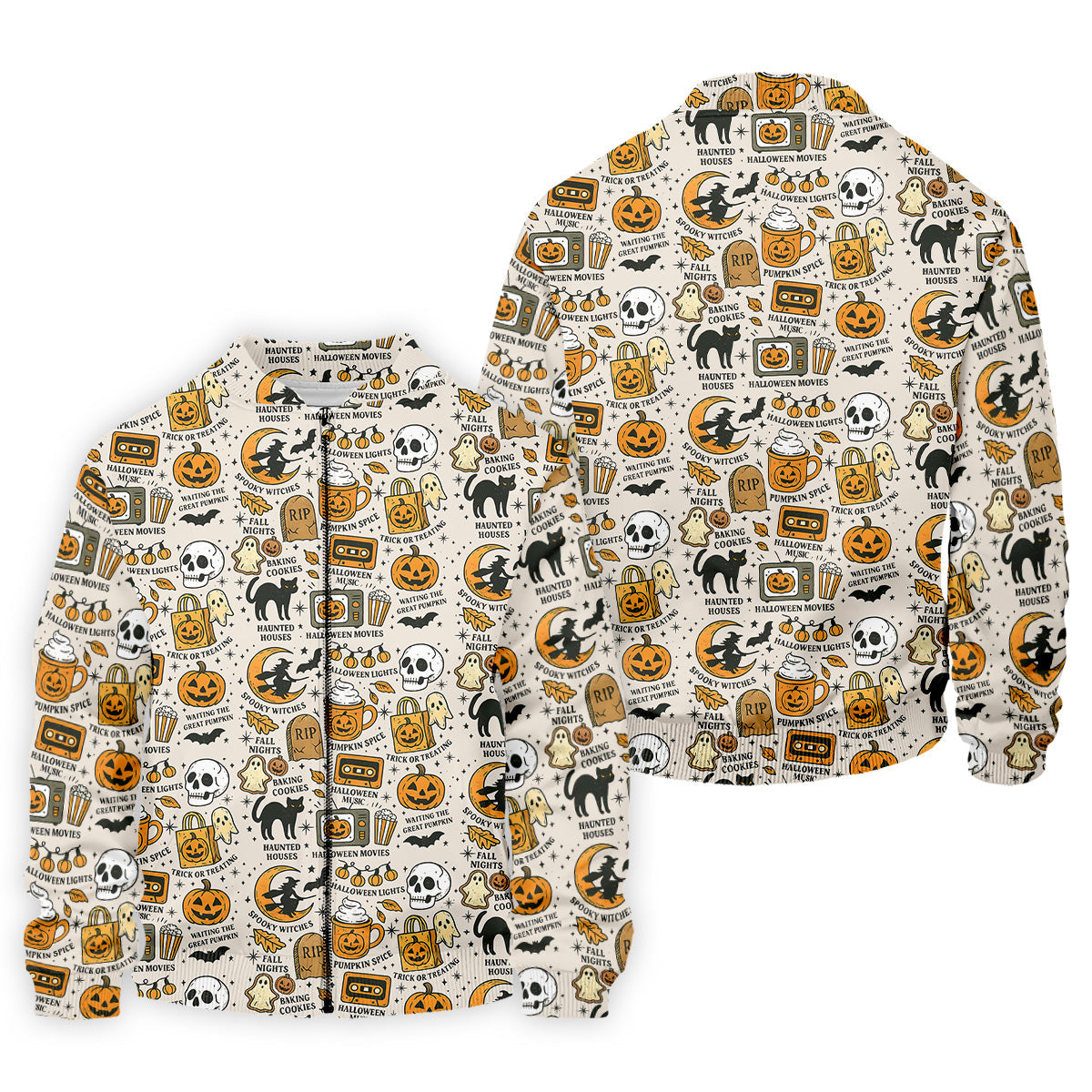 Spooky Witches, Spooky Cat, Cute Halloween T-Shirts, Mens Golf Polo Shirts, Golfing Apparel