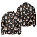 Coquette Halloween Cowboy Ghost Black Fun Golf Shirts For Men, Polo Shirts For Men, Golfing Apparel