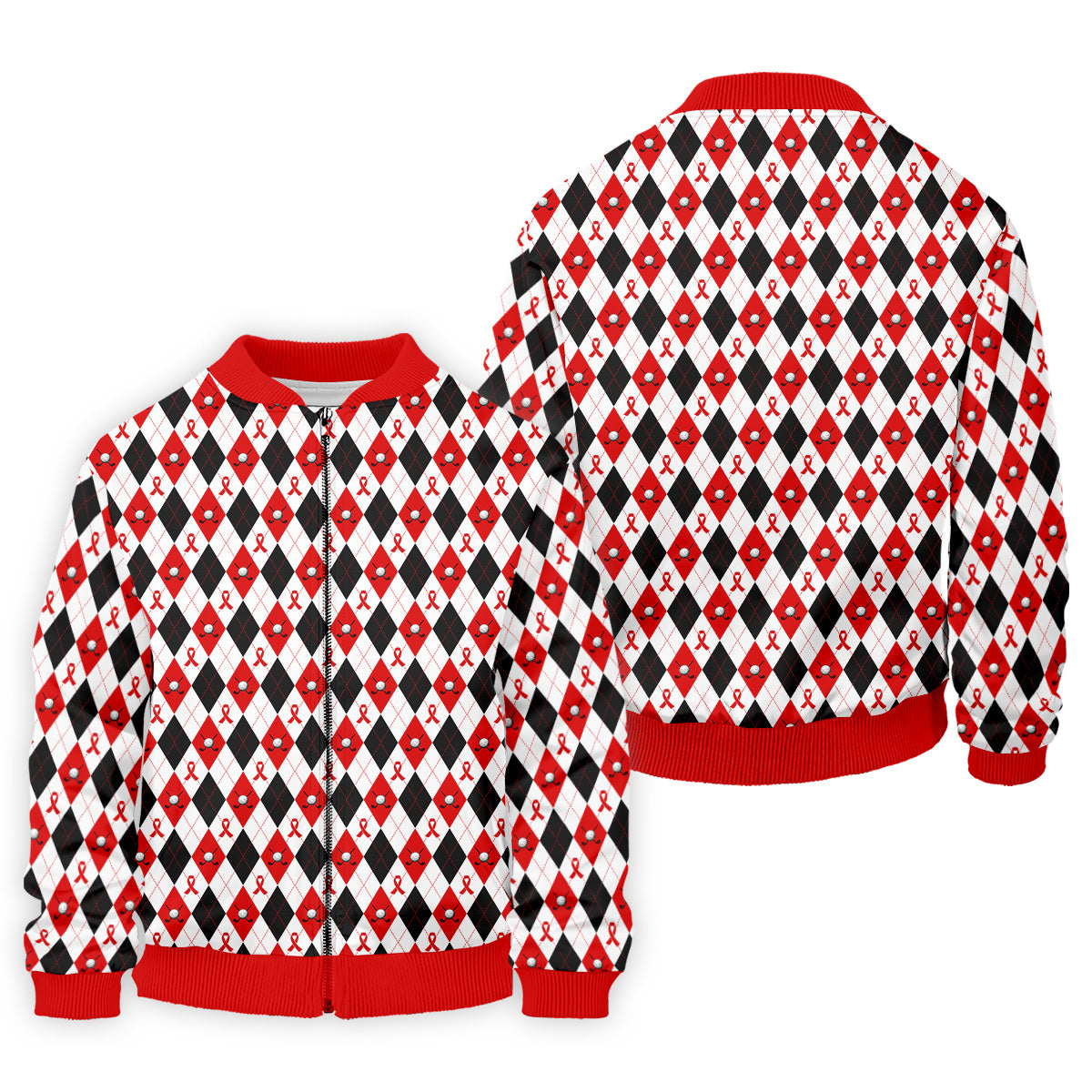 Red Painted Awareness Ribbon Aids Hiv Men's Polo Shirt, AIDS Awareness Shirt, Men Golf Shirt, Golf Gift For Men