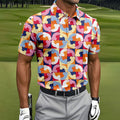 Funny Adult Retro Checkered Novelty Golf Shirt, Mens Golf Shirts, Printed Golf Shirts